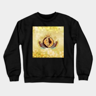 Wonderful lion head with wings and crown Crewneck Sweatshirt